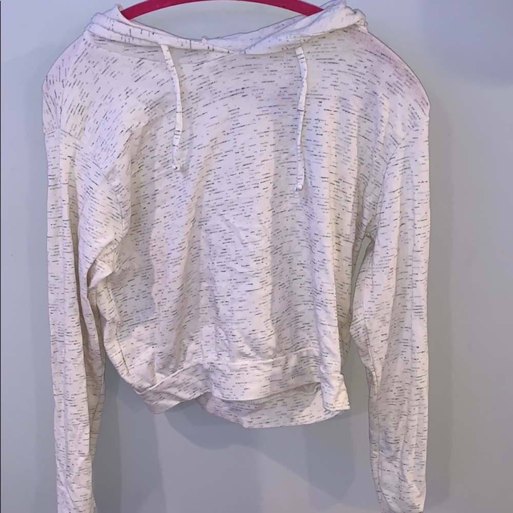 Cream Cropped Hoodie